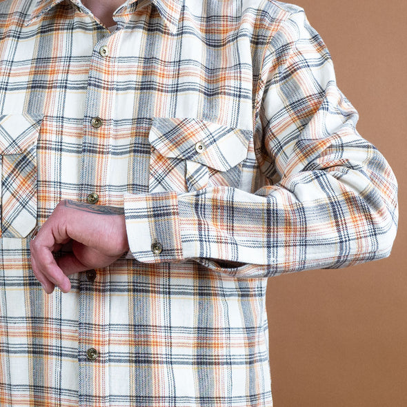Walton Shirt Checked Flanell Beige/Brown