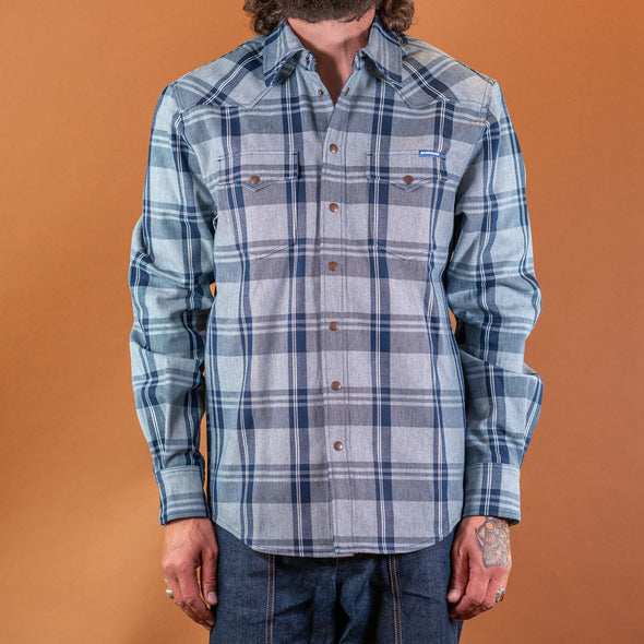 Karohemd gerade Blue/Grey