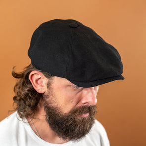 6-Panel Cap Virgin Wool/Cashmere Black