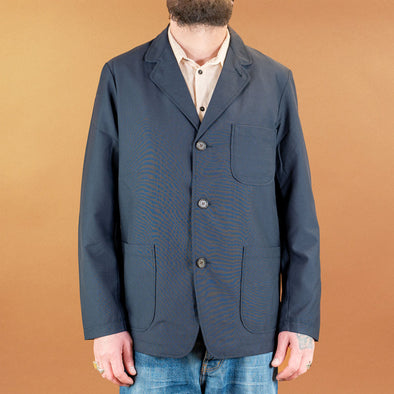Three Button Jacket Tropical Suiting Navy
