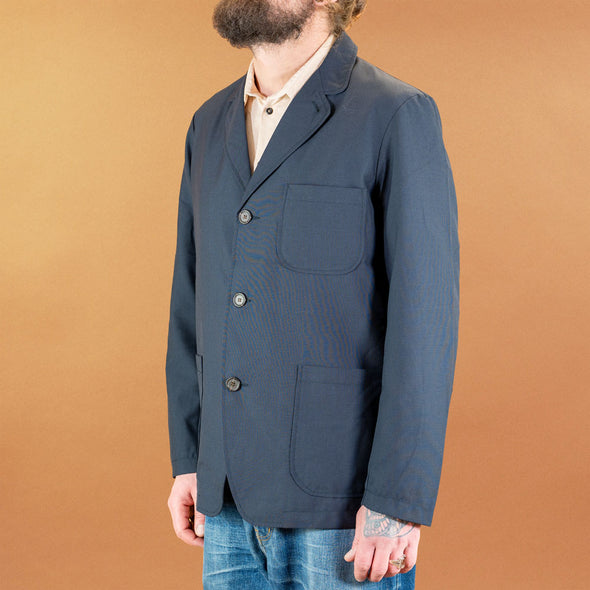 Three Button Jacket Tropical Suiting Navy