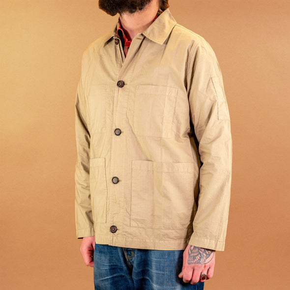 Coverall Jacket in Navy Nearly Pinstripe Oak