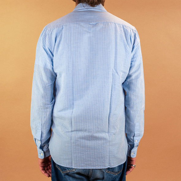Long Sleeve Shirt Round Collart Light Blue