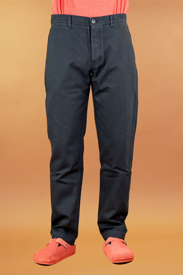 Fred Regular Fit Trousers Black Slub