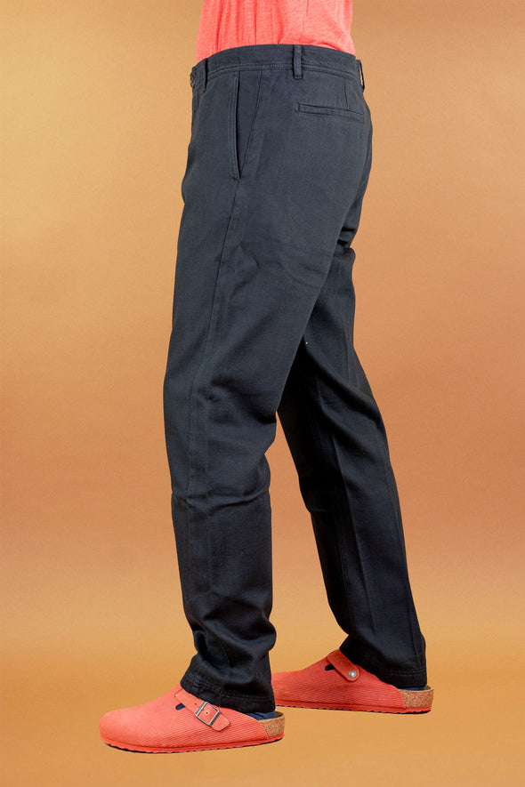 Fred Regular Fit Trousers Black Slub