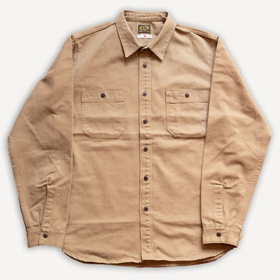 BWS02 Utility Shirt 8oz. Herringbone Brown