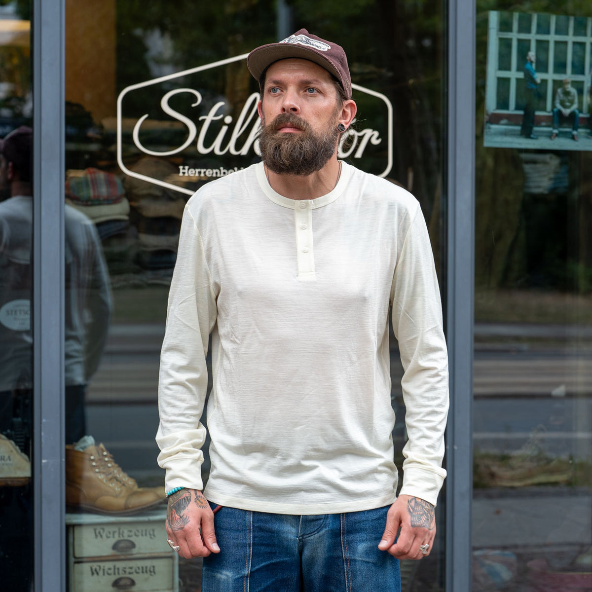 Allan Merino Henley Ecru