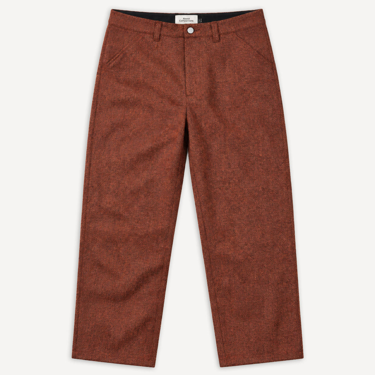 Carlo Trousers Lambswool Herringbone Brick Red