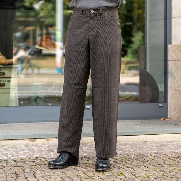 Carlo Trousers Eco Flannel Striped Brown