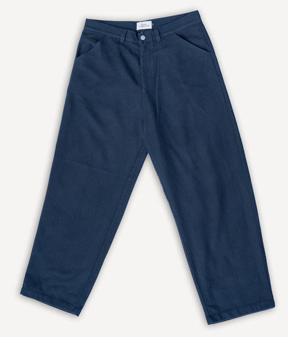 Carlo Trousers Eco Flannel Striped Navy