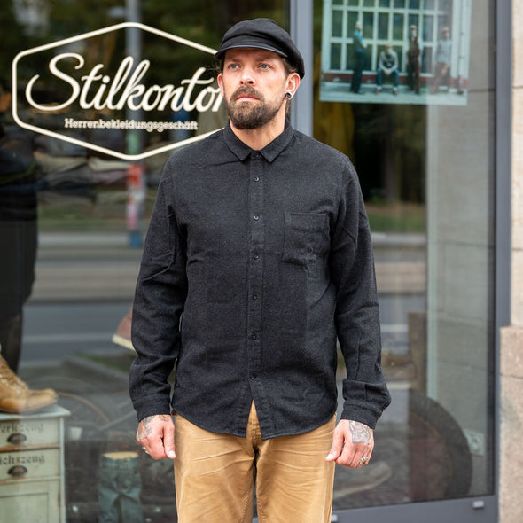 Simon Shirt Eco Flannel Black