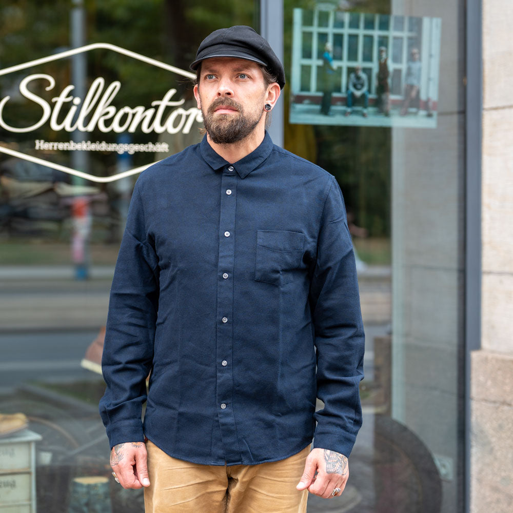 Simon Shirt Eco Flannel Deep Sea