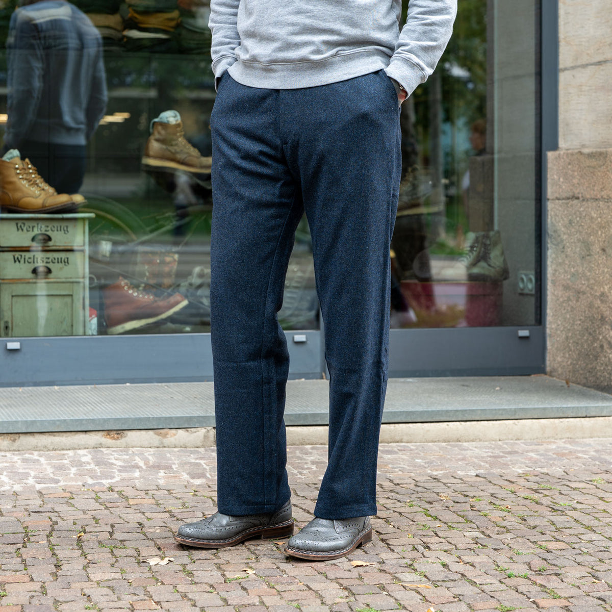 Waban Trousers Lambswool Blue