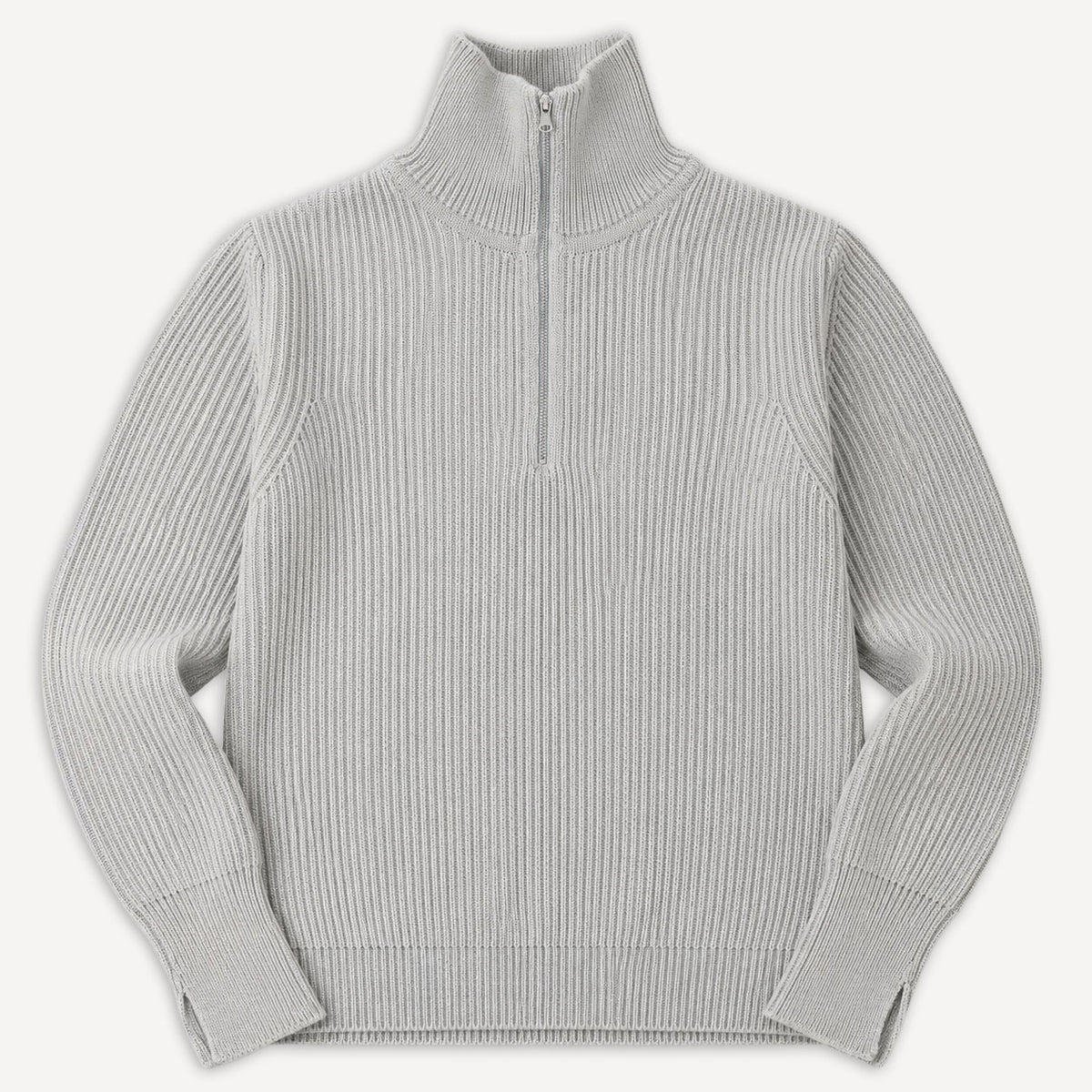 Navy Half Zip Pullover Light Grey