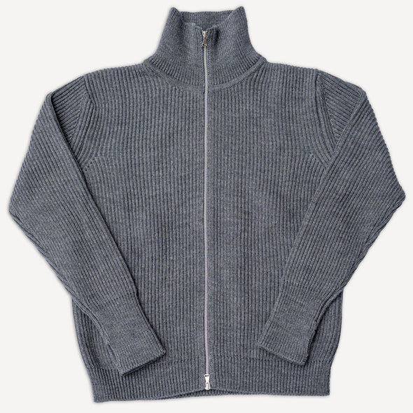 Navy Full Zip Grey