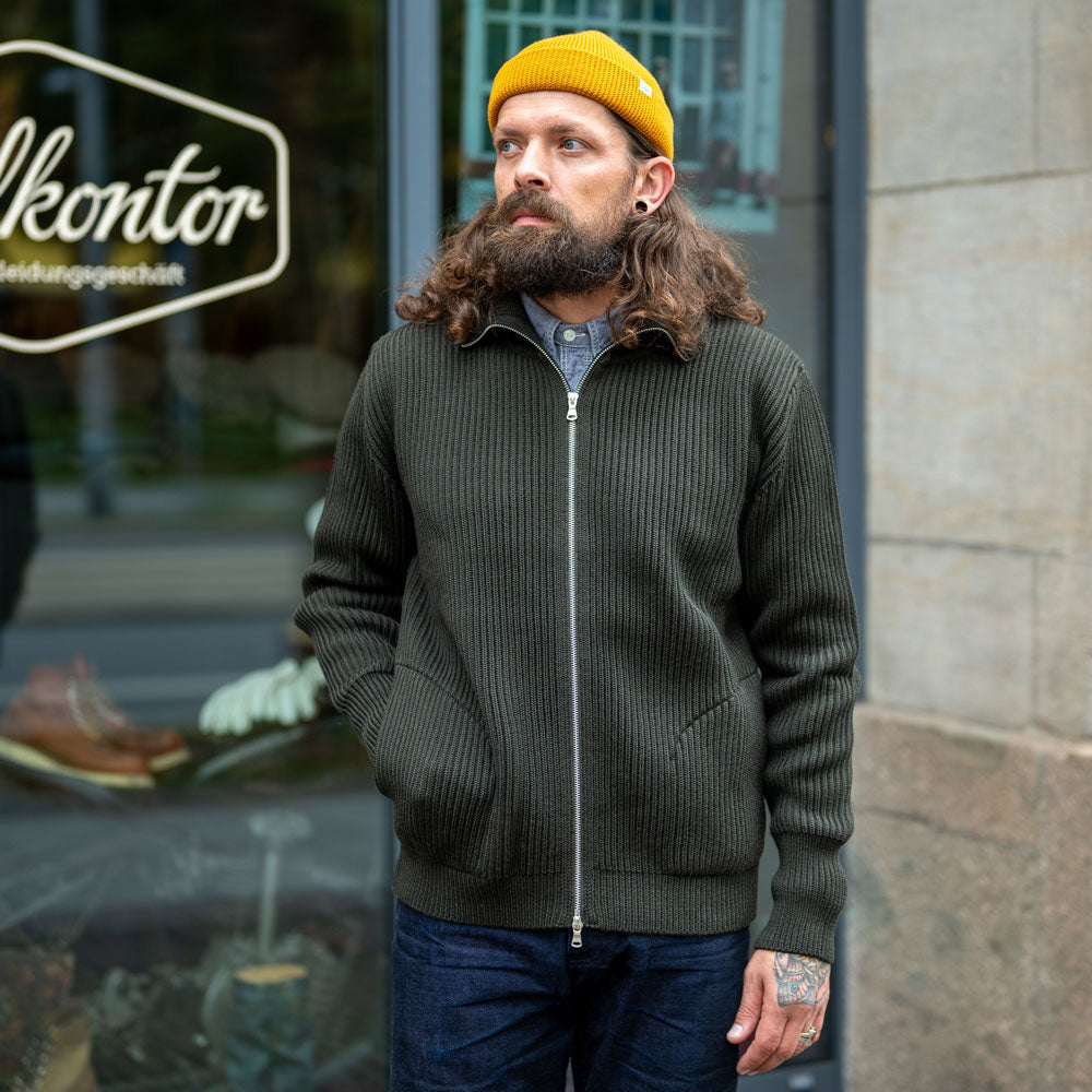 Navy Full Zip Pockets Hunting Green