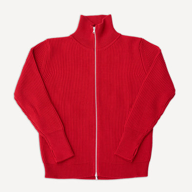 Navy Full Zip Red