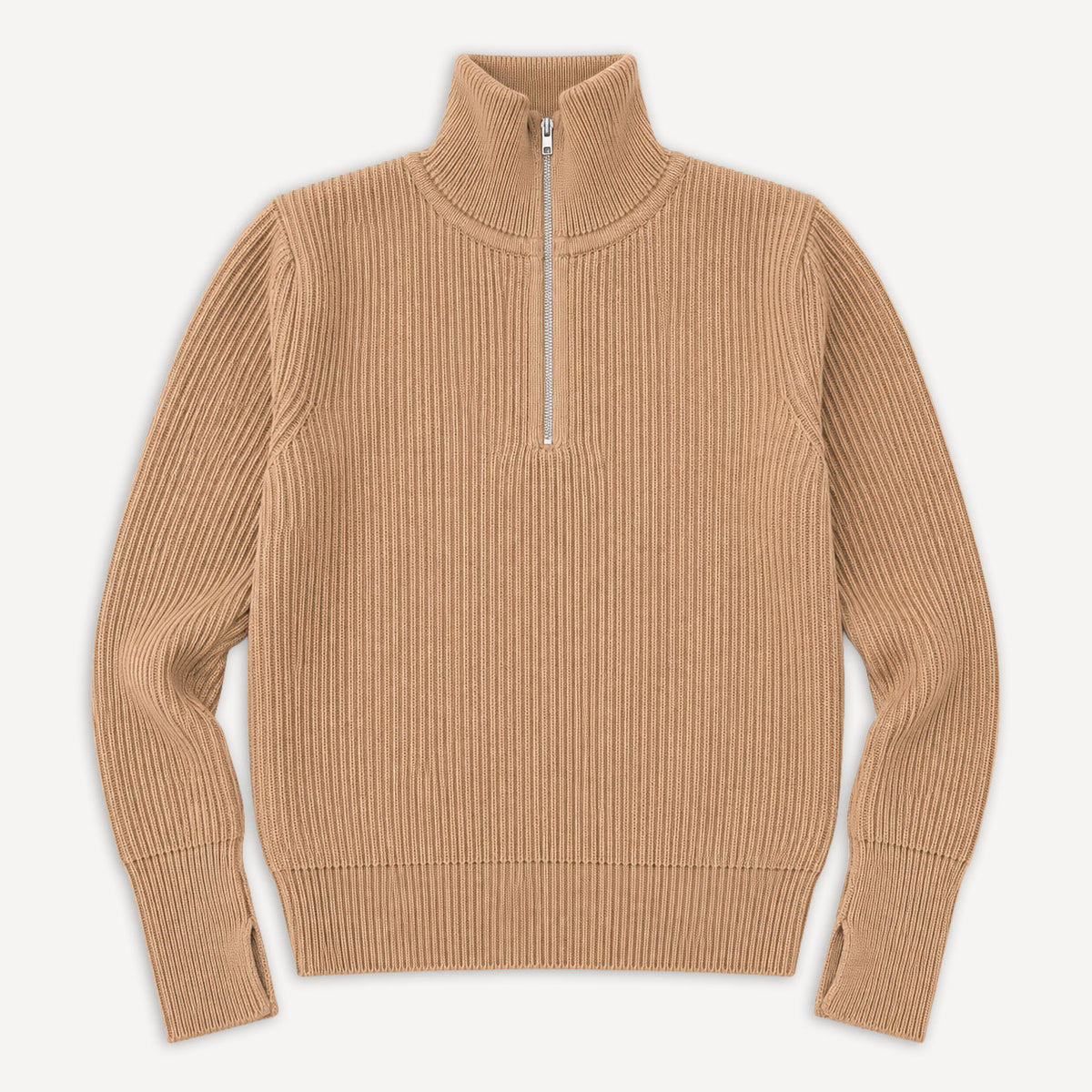 Navy Half Zip Pullover Camel