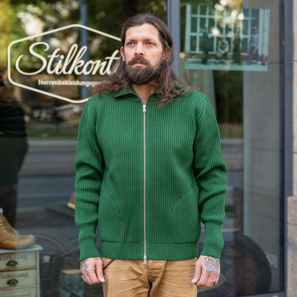 Navy Full Zip Pockets Green