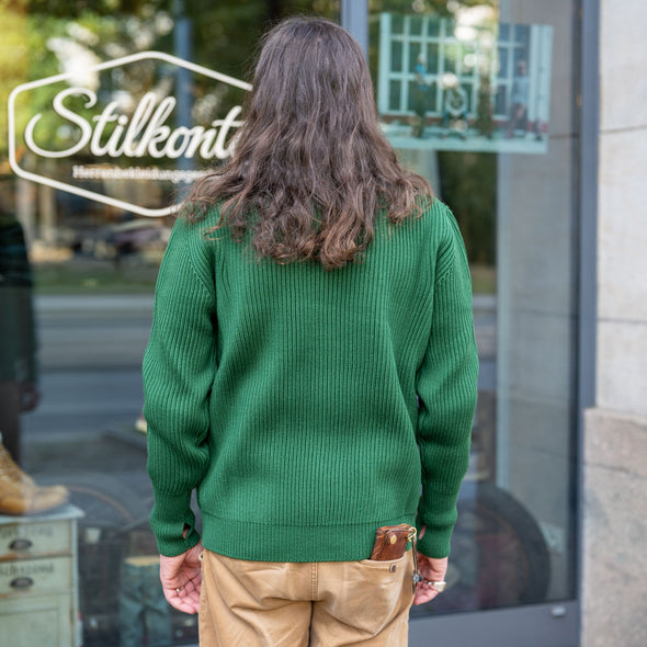 Navy Full Zip Pockets Green