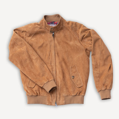 G9 Harrington Suede Jacket Tobacco