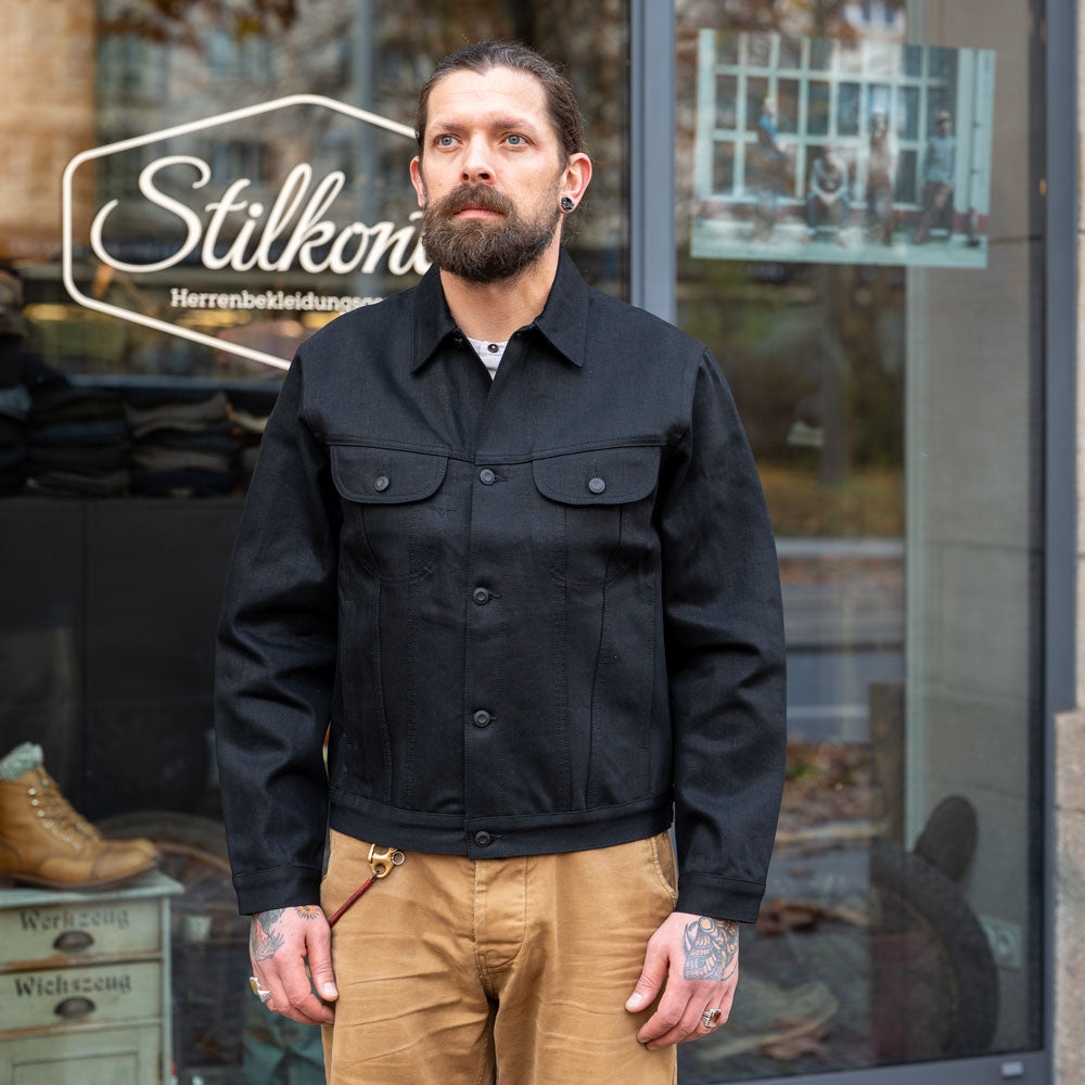 BDJ06 Trucker Jacket 13oz. Black Slub