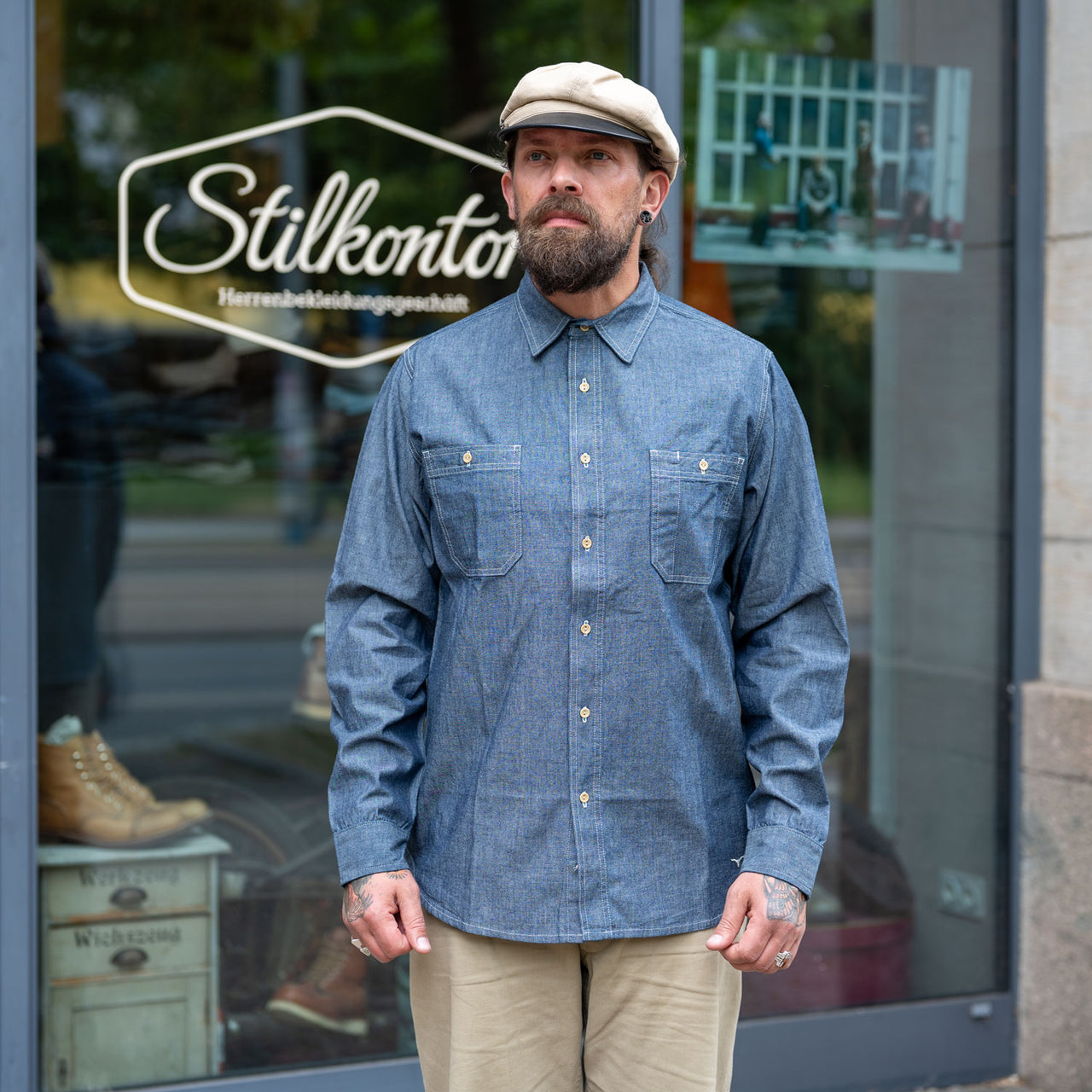 BWS06 Worker Shirt Dark Indigo