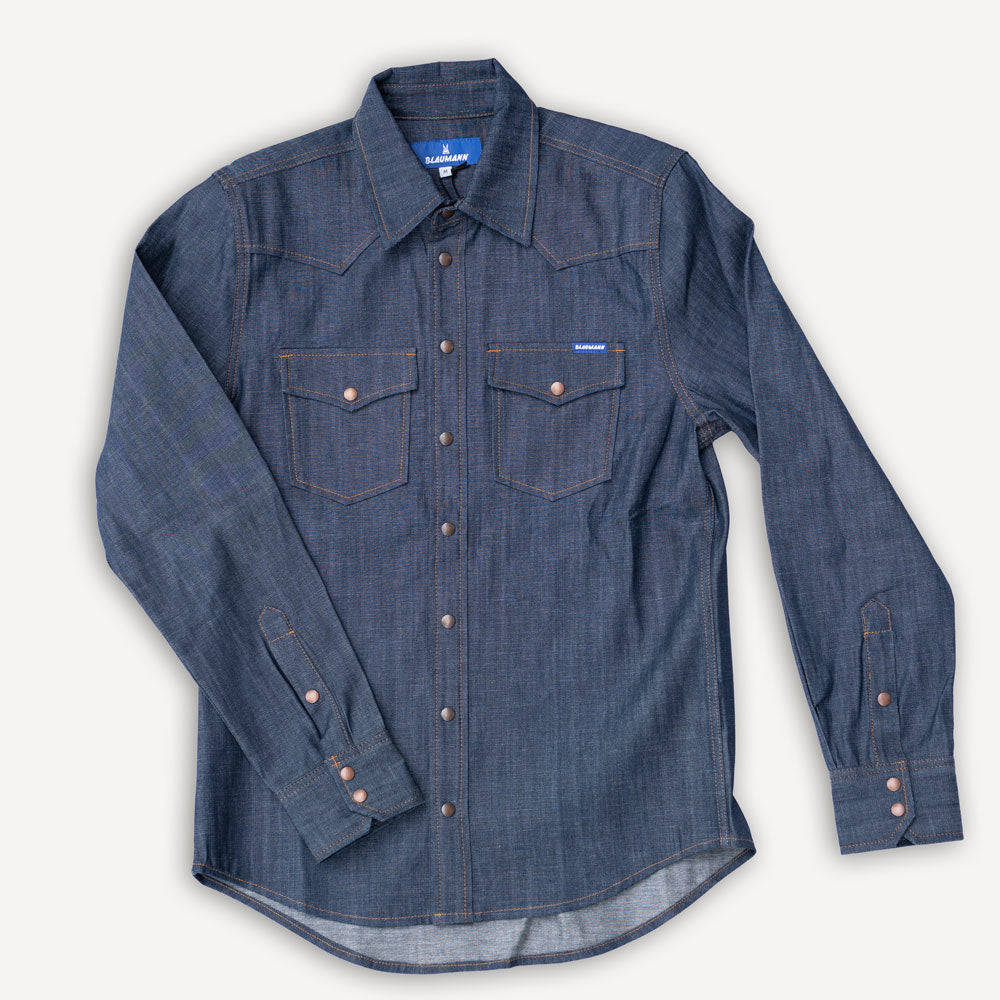 Schmales Blaumann Jeanshemd dunkelblau 8oz.