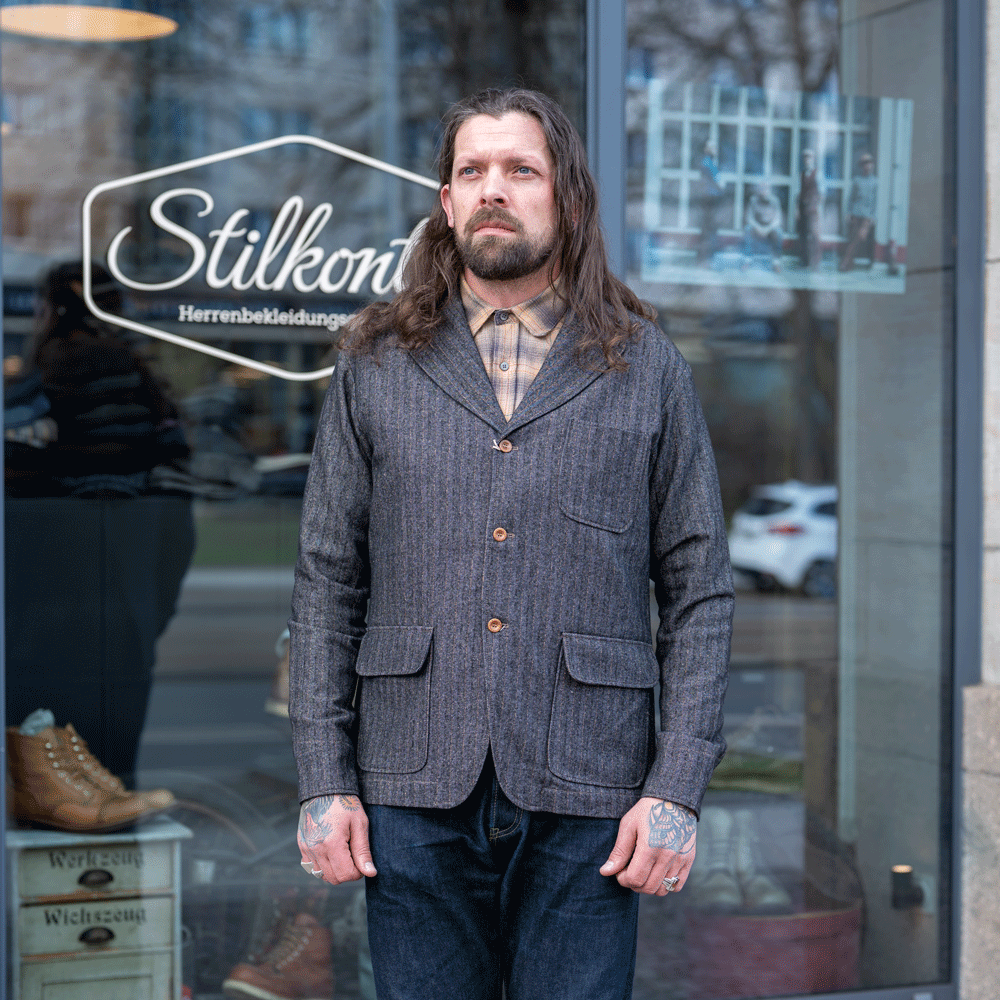 Herringbone Lawyer Jacket Grey