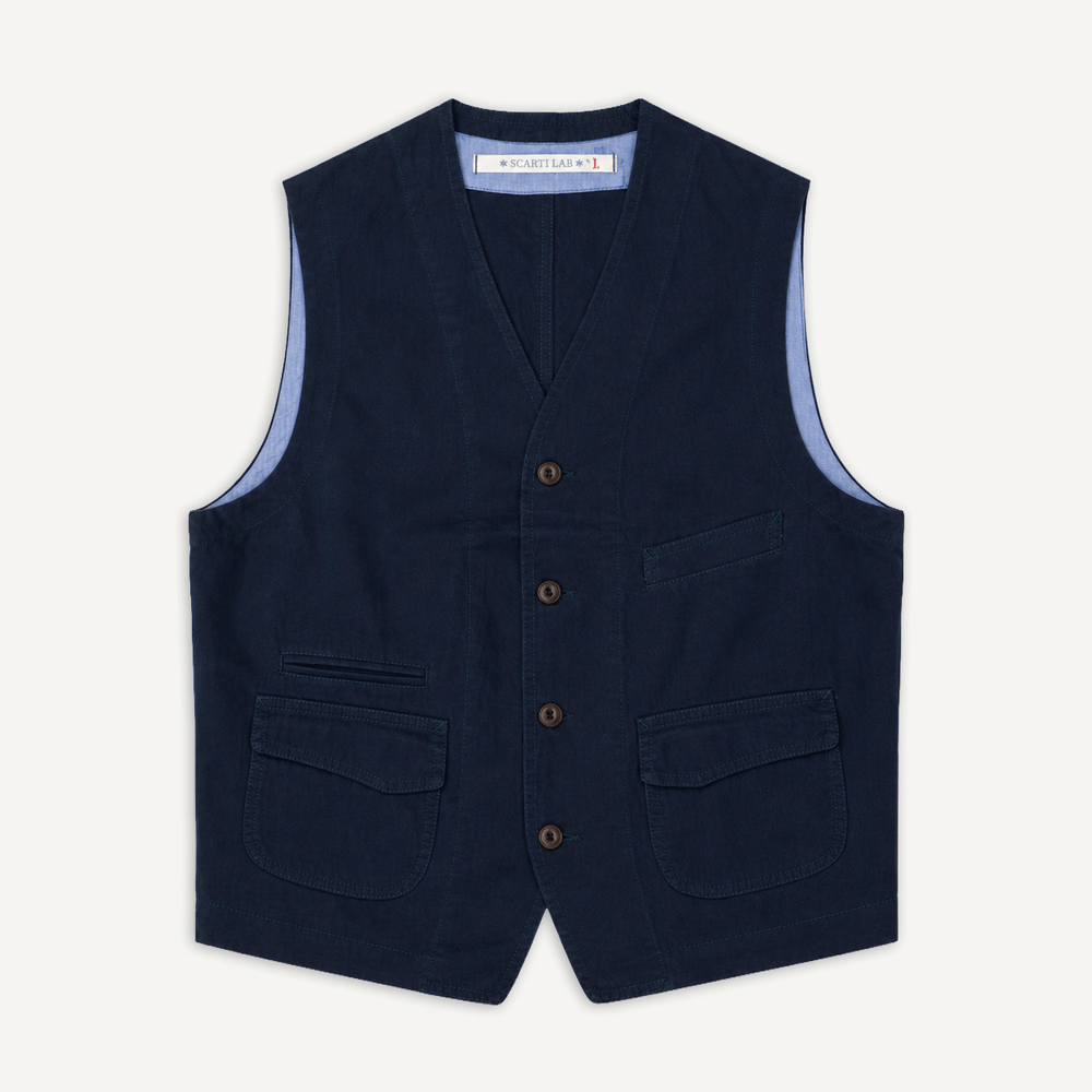 Cotton/Hemp Vest Navy