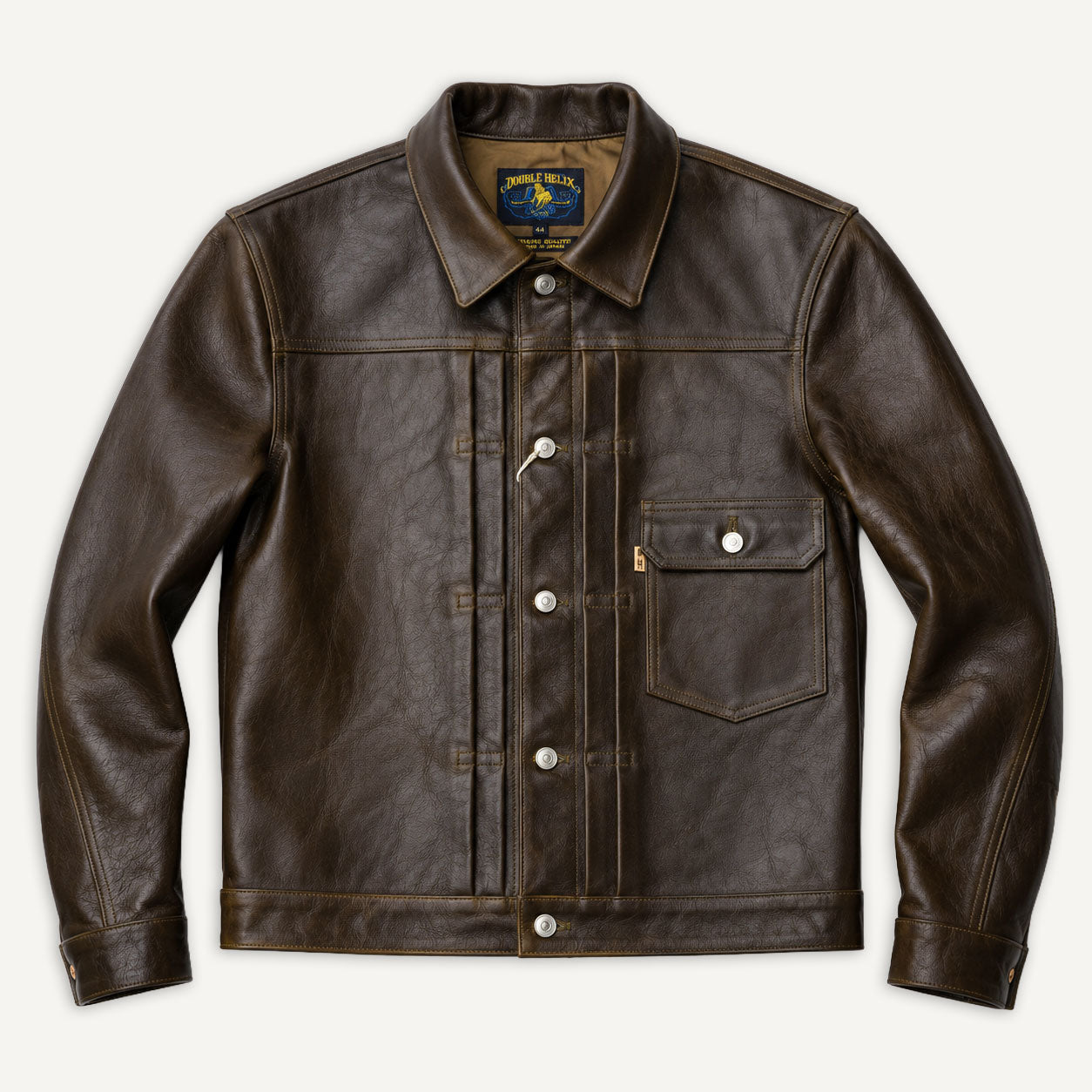 Bulldog Olive Horsehide Leather Jacket Olive