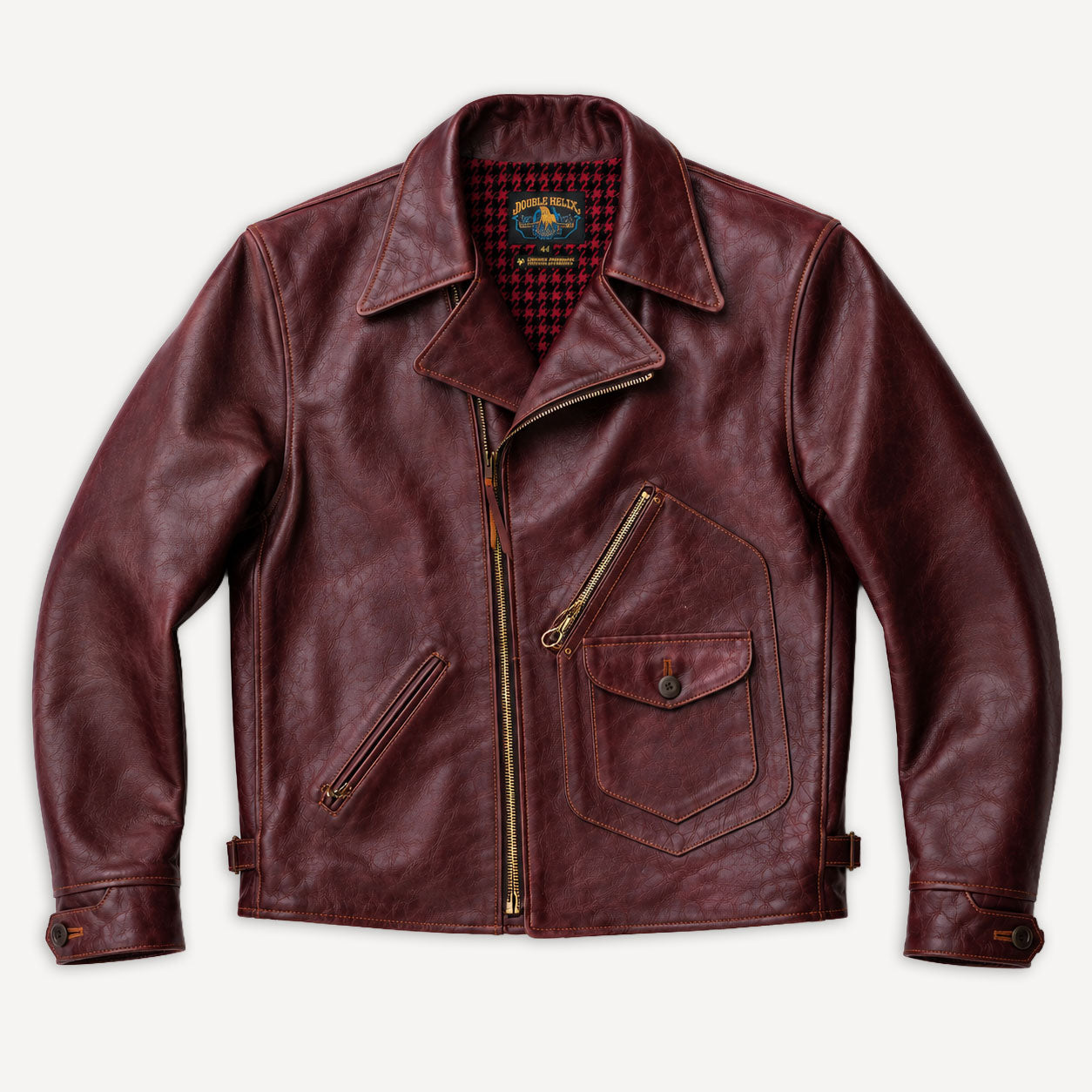 Frisco Horsehide Leather Jacket Burgundy