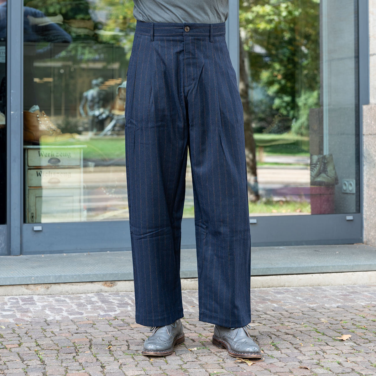 Ambassador Pants Stripes Ink/Brown