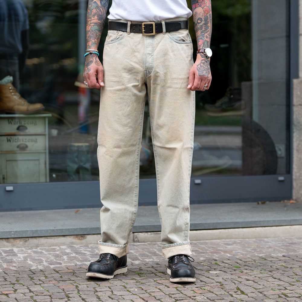 Loose Fit Kurabo 13,5oz  Rainbow Selvage Blue Dusty Used