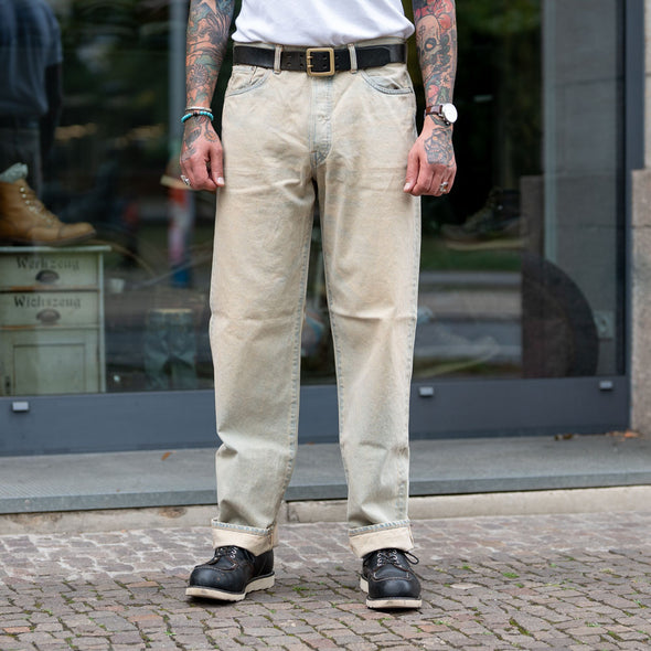 Loose Fit Kurabo 13,5oz  Rainbow Selvage Blue Dusty Used