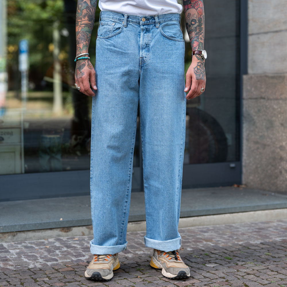 Wide Pant Kurabo Red Selvedge 14oz Blue Light Used