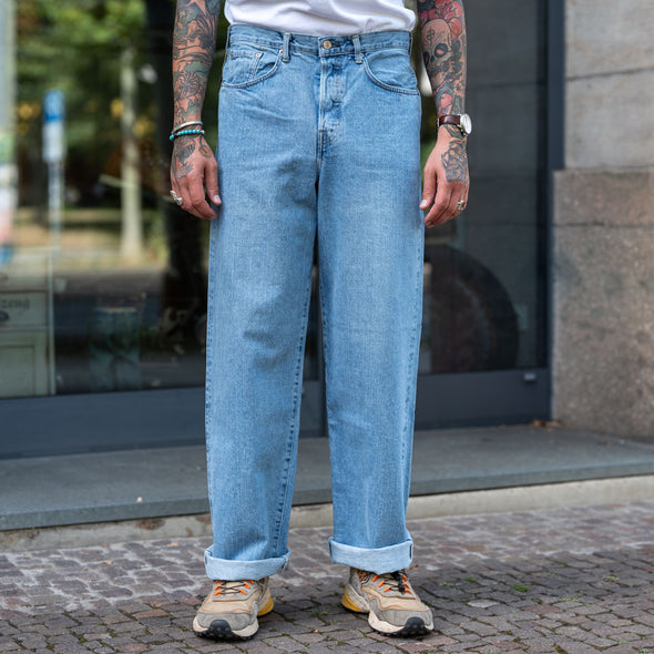 Wide Pant Kurabo Red Selvedge 14oz Blue Light Used