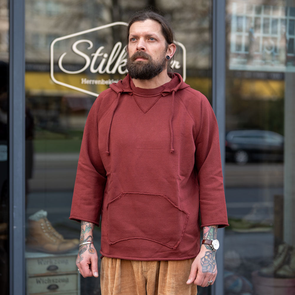 Boxing Hooded Sweatshirt 3/4 Burgundy