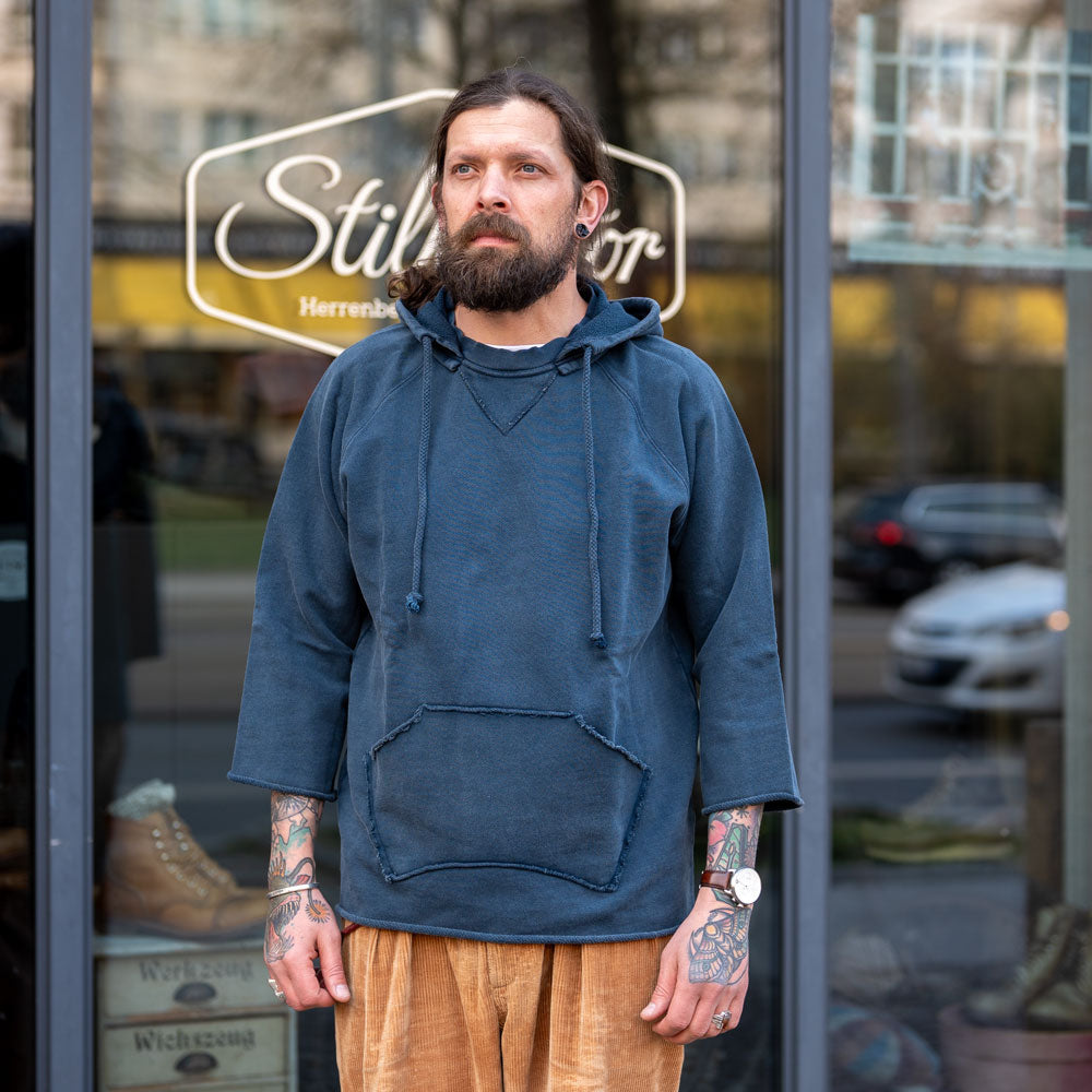 Boxing Hooded Sweatshirt 3/4 Vintage Navy