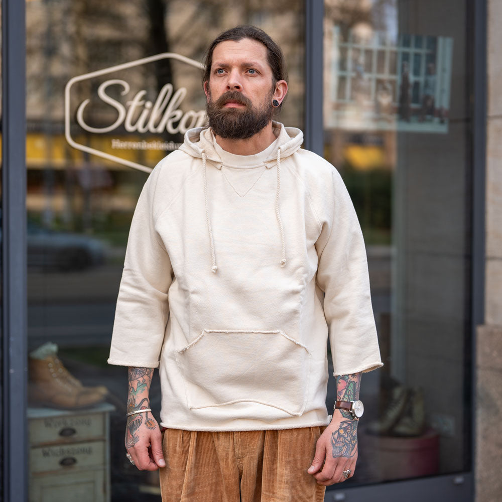 Boxing Hooded Sweatshirt 3/4 Natural