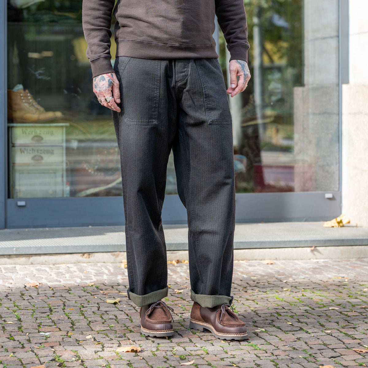 Le Cargo Herringbone Black