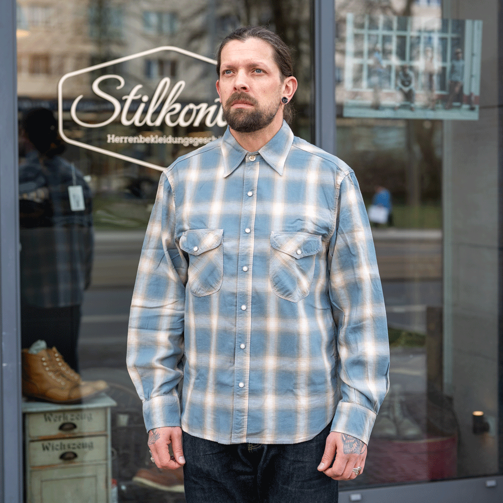 Bodie Shirt Plaid Clear Blue