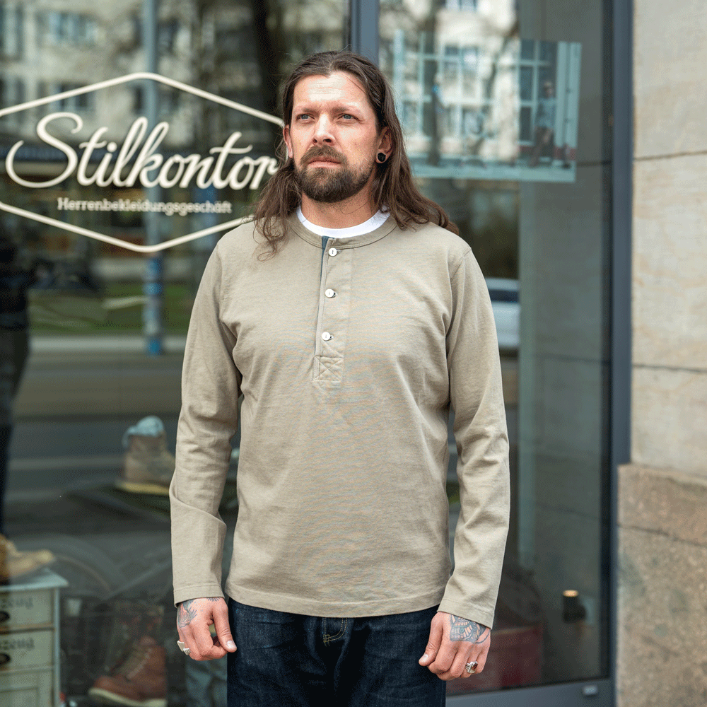 Henley Long Sleeve 13oz. Fog