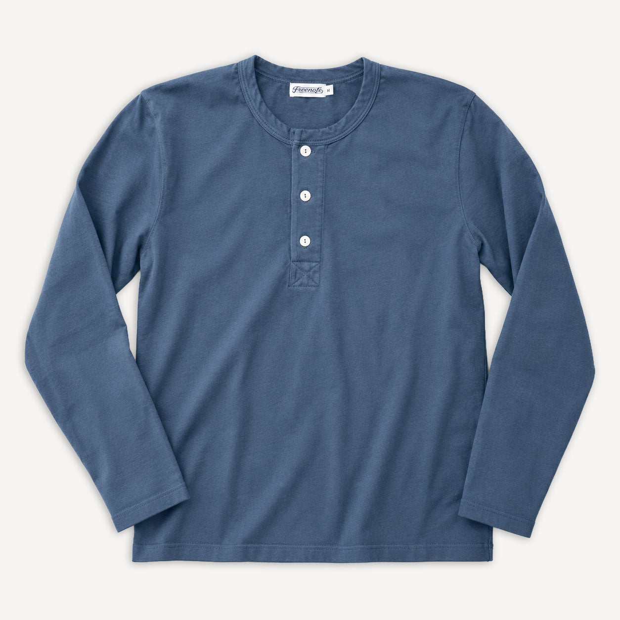 Henley Long Sleeve 13oz. Faded Blue