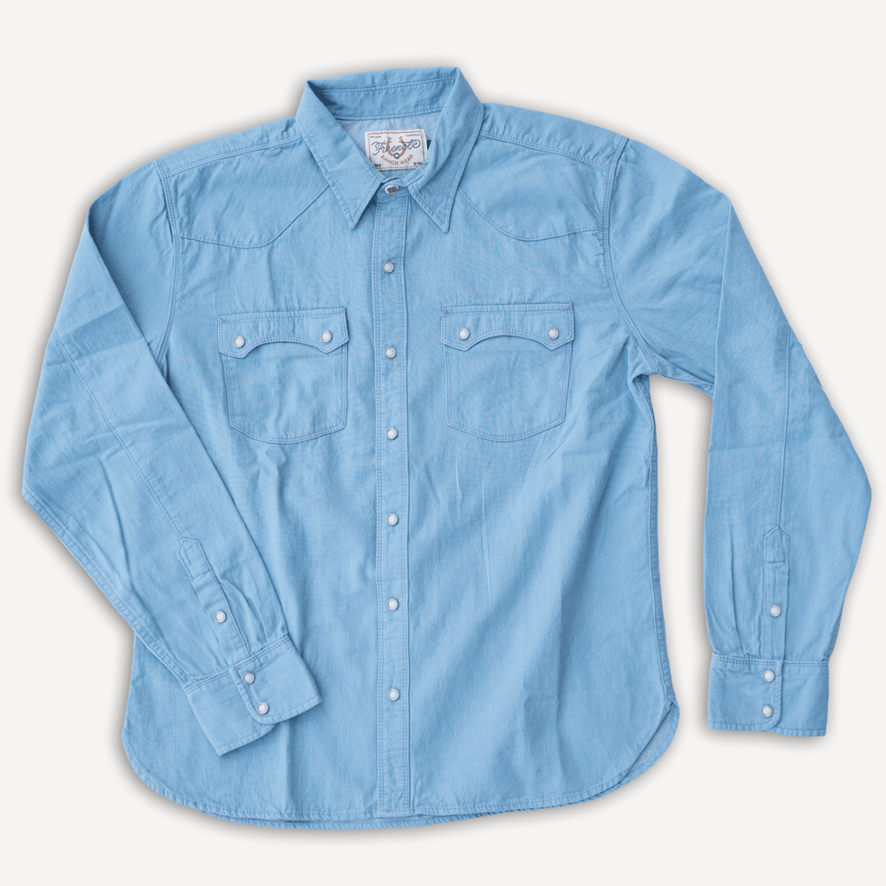 Modern Western Shirt Clear Blue