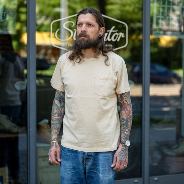 9 Ounce Pocket T-Shirt Cream