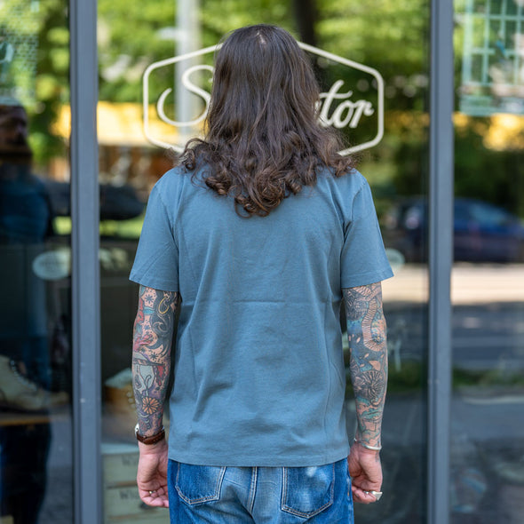 9 Ounce Pocket T-Shirt Faded Blue