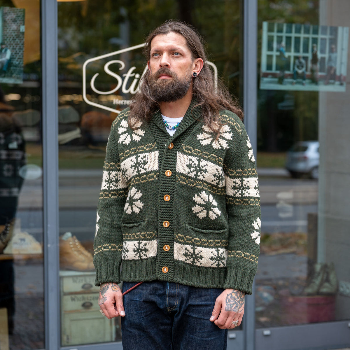 Buttons Jacket Green
