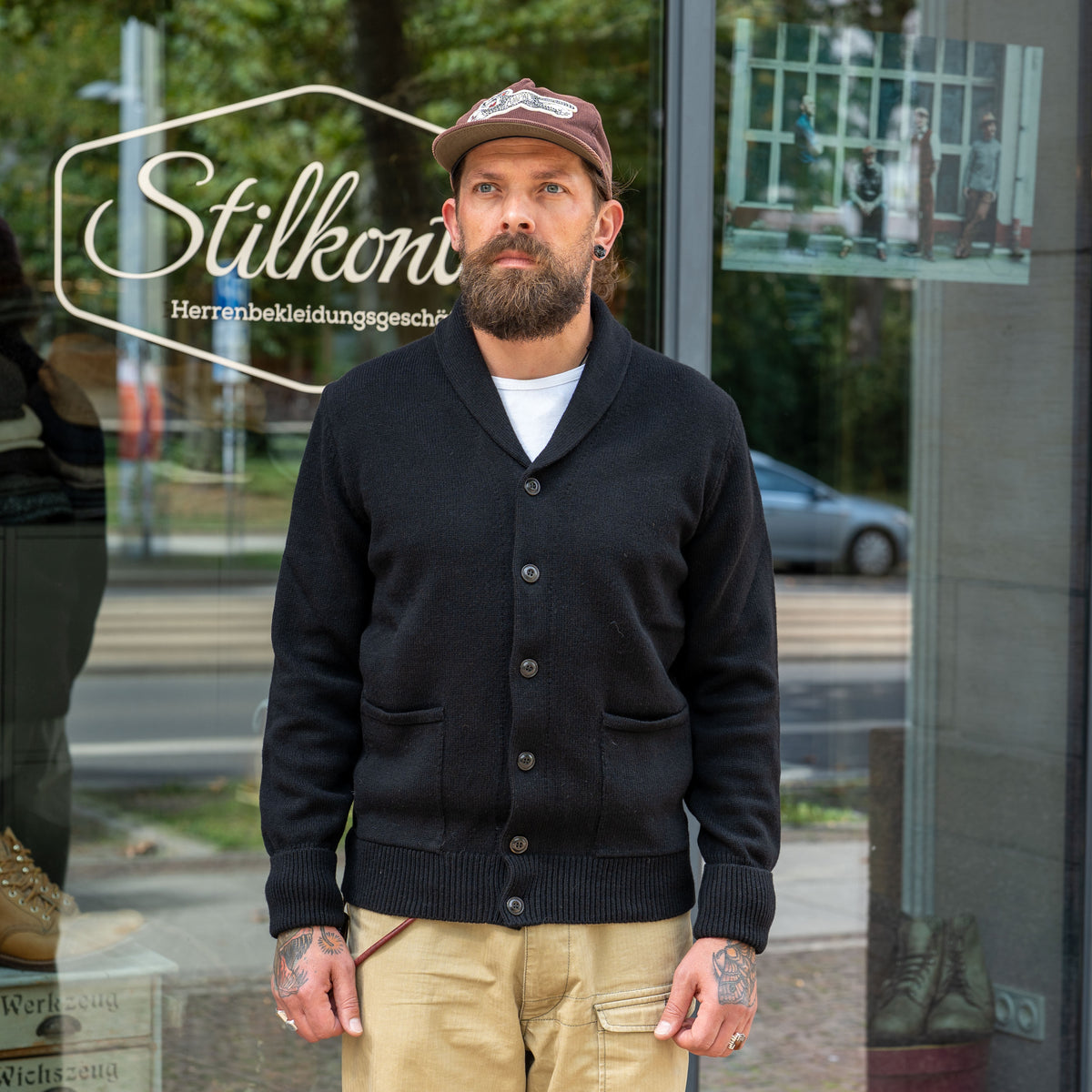 Shawl Collar Cardigan Black