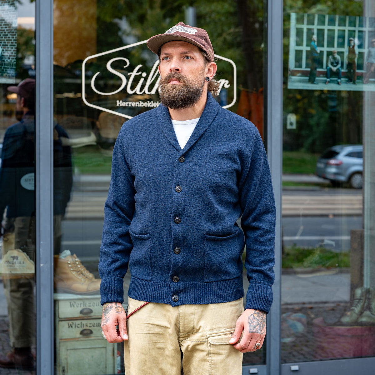 Shawl Collar Cardigan Navy